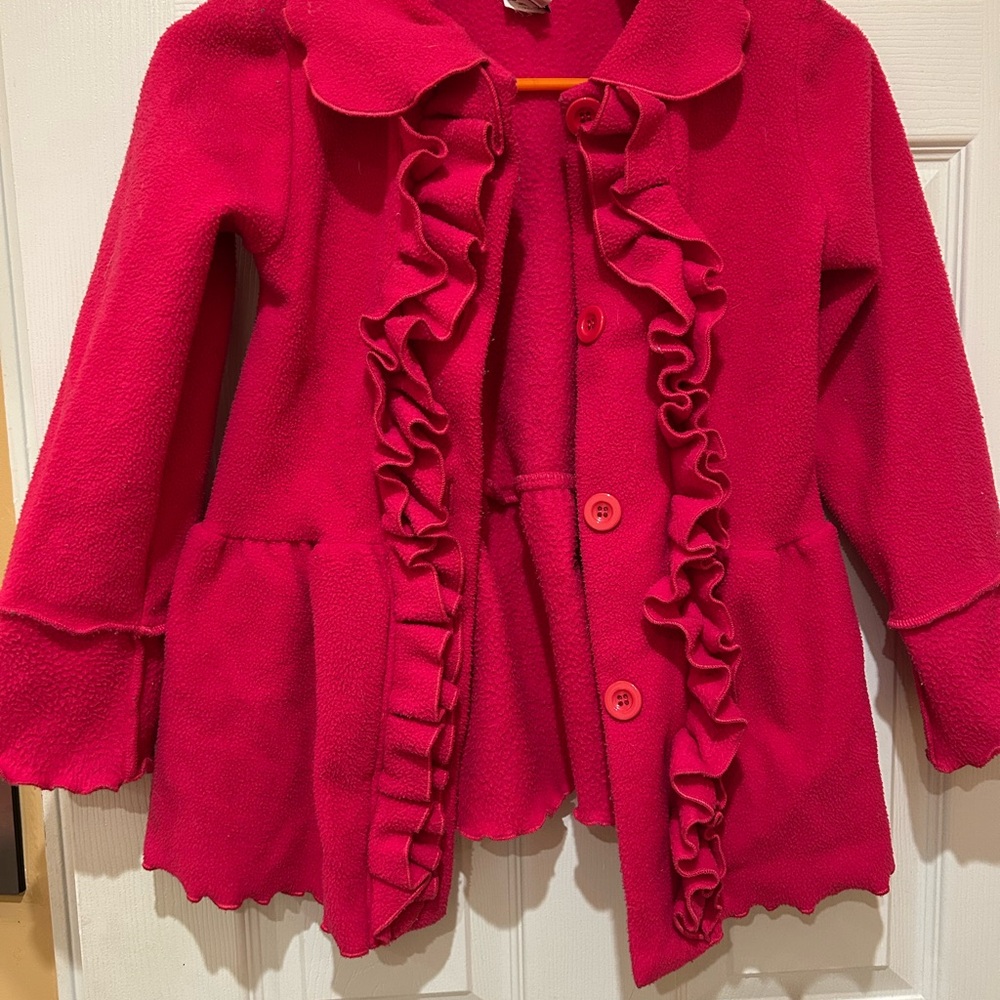 Pink Ruffled Cape with Elegant Collar